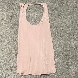 Pink workout tank top with crisscross open back
